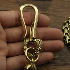 Badass Brass 18‘’ Copper Skull Chain Pants Chain Wallet Chain Motorcycle Wallet Chain for Men - imessengerbags