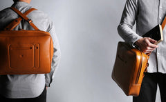 Fashion Brown PU Leather Casual Men's Messenger Bag Backpack Laptop Briefcase For Men - imessengerbags