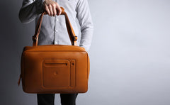 Fashion Brown PU Leather Casual Men's Messenger Bag Backpack Laptop Briefcase For Men - imessengerbags