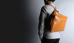 Fashion Brown PU Leather Casual Men's Messenger Bag Backpack Laptop Briefcase For Men - imessengerbags