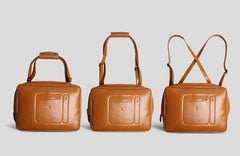 Fashion Brown PU Leather Casual Men's Messenger Bag Backpack Laptop Briefcase For Men - imessengerbags