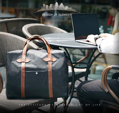 Fashion PVC Canvas Black Men's Large Handbag Briefcase Business Laptop Business For Men - imessengerbags