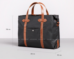 Fashion PVC Canvas Black Men's Large Handbag Briefcase Business Laptop Business For Men - imessengerbags