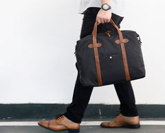 Fashion PVC Canvas Black Men's Large Handbag Briefcase Business Laptop Business For Men - imessengerbags