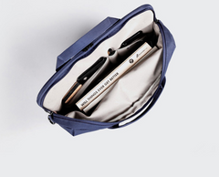 Fashion Polyester Fibre Men's Black Messenger Bag 14'' Blue Briefcase Business Computer Handbag For Men - imessengerbags