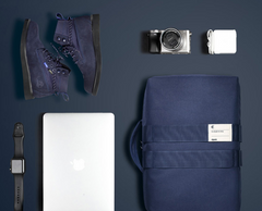 Fashion Polyester Fibre Men's Black Messenger Bag 14'' Blue Briefcase Business Computer Handbag For Men - imessengerbags