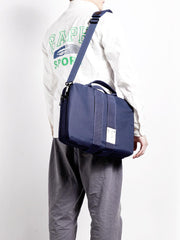 Fashion Polyester Fibre Men's Black Messenger Bag 14'' Blue Briefcase Business Computer Handbag For Men - imessengerbags
