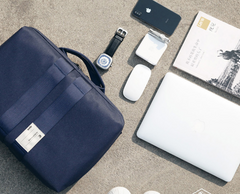 Fashion Polyester Fibre Men's Black Messenger Bag 14'' Blue Briefcase Business Computer Handbag For Men - imessengerbags