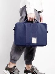 Fashion Polyester Fibre Men's Black Messenger Bag 14'' Blue Briefcase Business Computer Handbag For Men - imessengerbags