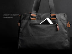 Fashion PVC Canvas Men's Khaki Large Handbag Briefcase Business Laptop Business For Men - imessengerbags