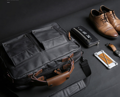 Fashion PVC Canvas Men's Khaki Large Handbag Briefcase Business Laptop Business For Men - imessengerbags