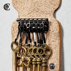 Cool Black Men's Leather Key Holder Car Key Case Card Holder For Men - imessengerbags