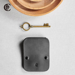 Cool Black Men's Leather Key Holder Car Key Case Card Holder For Men - imessengerbags