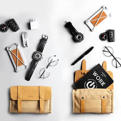 Fashion Canvas Men's Twofold Multi-Function Digital Storage Bag Mobile Phone Bag For Men - imessengerbags