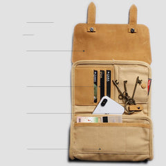 Fashion Canvas Men's Twofold Multi-Function Digital Storage Bag Mobile Phone Bag For Men - imessengerbags