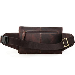 Cool Leather Brown Men's Fanny Pack Chest Bag Vintage Waist Bag Hip Pack For Men - imessengerbags
