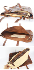 Vintage Brown Leather Men Womens Tote 15 inches Amber Brown Tote Bag Shoulder Tote Bag For Men - imessengerbags