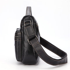 Fashion Black Leather Men's Professional Briefcase Handbag Black Side Bag Shoulder Bag For Men - imessengerbags