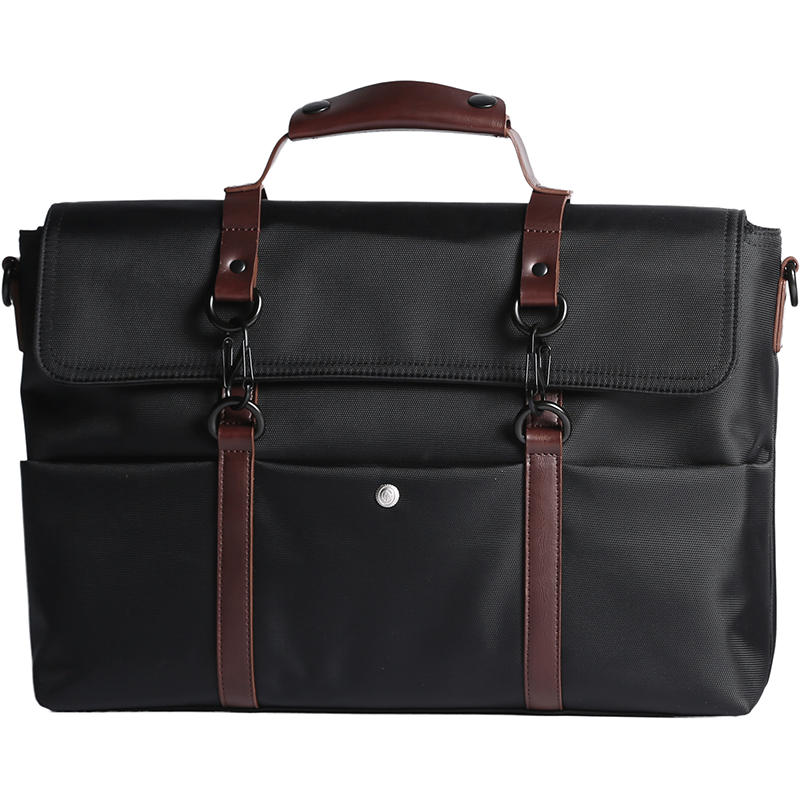 Fashion Nylon Cloth Men's Black Business Briefcase Shoulder Bag Computer Handbag For Men - imessengerbags