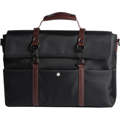 Fashion Nylon Cloth Men's Black Business Briefcase Shoulder Bag Computer Handbag For Men - imessengerbags