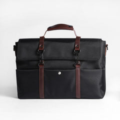 Fashion Nylon Cloth Men's Black Business Briefcase Shoulder Bag Computer Handbag For Men - imessengerbags