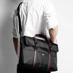 Fashion Nylon Cloth Men's Black Business Briefcase Shoulder Bag Computer Handbag For Men - imessengerbags