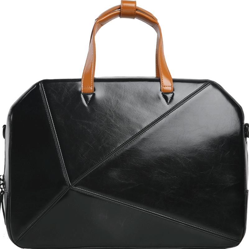 Fashion PU Men's Black Business Briefcase Computer Brown Briefcase Handbag For Men - imessengerbags