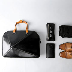 Fashion PU Men's Black Business Briefcase Computer Brown Briefcase Handbag For Men - imessengerbags
