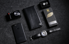 Fashion Leather Men's Trifold Long Wallet Black Gray Long Wallet For Men - imessengerbags