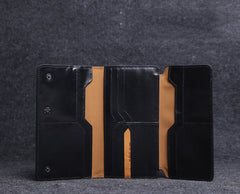 Fashion Leather Men's Trifold Long Wallet Black Gray Long Wallet For Men - imessengerbags