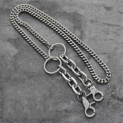 Trendy Men's Women's Silver Long Hip Hop Pants Chain Biker Wallet Chain For Men