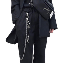 Fashion Men's Women's Silver Long Hip Hop Pants Chain Biker Wallet Chain For Men - imessengerbags