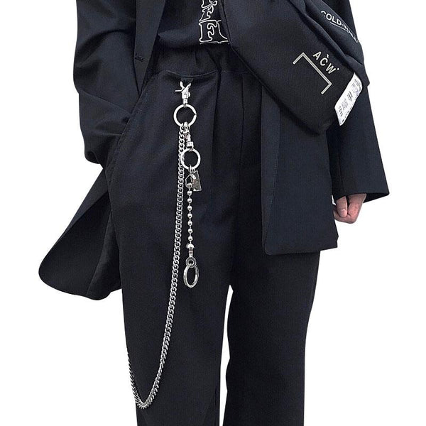 Fashion Men's Women's Self Defense Long Hip Hop Pants Chain Biker Wallet Chain For Men - imessengerbags