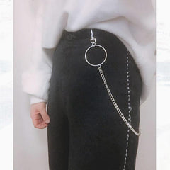 Trendy Men's Women's Silver Long Hip Hop Pants Chain Biker Wallet Chain For Men