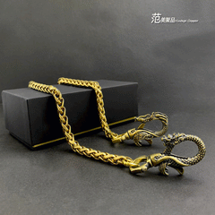 Cool Brass Chinese Dragon 18'' Pants Chain Wallet Chain Gold Motorcycle Wallet Chain for Men - imessengerbags