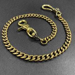 Fashion Brass Skull Mens 19'' Pants Chain Wallet Chain Motorcycle Wallet Chain for Men - imessengerbags