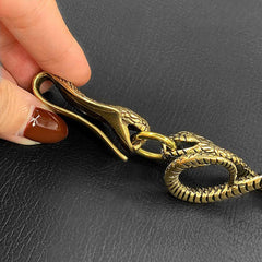 Cool Brass Snake Mens 18'' Pants Chain Wallet Chain Gold Motorcycle Wallet Chain for Men - imessengerbags