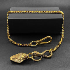 Cool Brass Snake Mens 18'' Pants Chain Wallet Chain Gold Motorcycle Wallet Chain for Men - imessengerbags