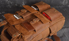 Vintage Cool Leather Men's 15inch Laptop Backpack Travel Backpack School Backpack For Men - imessengerbags