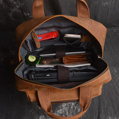 Vintage Cool Leather Men's 15inch Laptop Backpack Travel Backpack School Backpack For Men - imessengerbags
