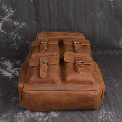 Vintage Cool Leather Men's 15inch Laptop Backpack Travel Backpack School Backpack For Men - imessengerbags