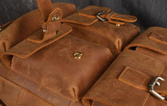 Vintage Cool Leather Men's 15inch Laptop Backpack Travel Backpack School Backpack For Men - imessengerbags