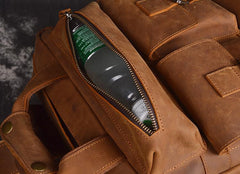 Vintage Cool Leather Men's 15inch Laptop Backpack Travel Backpack School Backpack For Men - imessengerbags