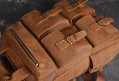 Vintage Cool Leather Men's 15inch Laptop Backpack Travel Backpack School Backpack For Men - imessengerbags