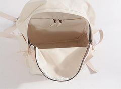 Waxed Canvas Womens Mens Backpack 14'' Green College White Backpack Travel Backpack For Men - imessengerbags
