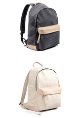 Waxed Canvas Womens Mens Backpack 14'' Green College White Backpack Travel Backpack For Men - imessengerbags