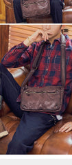 Fashionable Black Leather Mens Tan Side Bag Messenger Bags Casual Courier Bags for Men