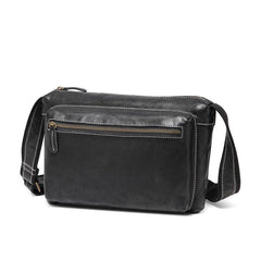 Fashionable Black Leather Mens Tan Side Bag Messenger Bags Casual Courier Bags for Men