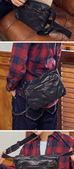 Fashionable Black Leather Mens Tan Side Bag Messenger Bags Casual Courier Bags for Men