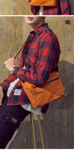 Fashionable Black Leather Mens Tan Side Bag Messenger Bags Casual Courier Bags for Men - imessengerbags